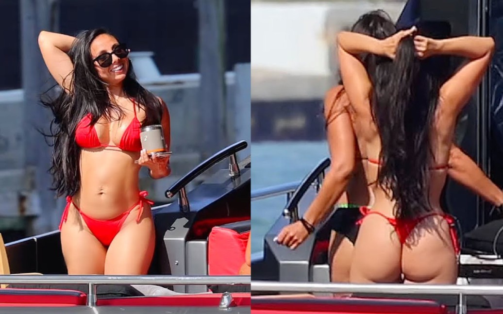 The devil wears red! Wonderful on a Miami yacht!