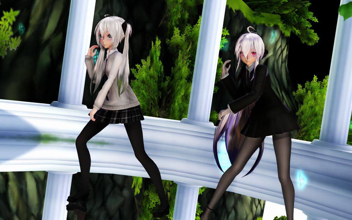 [mmd]l弱音和穹妹黑袜美腿【scream】ε=ε(ノ)ノ