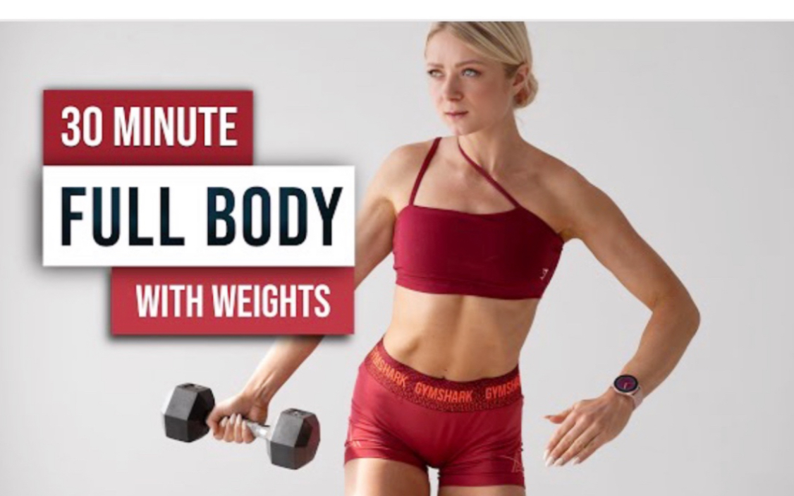 【Growingannanas】30分钟哑铃暴汗站立全身力量+有氧燃脂HIIT_哔哩哔哩_bilibili