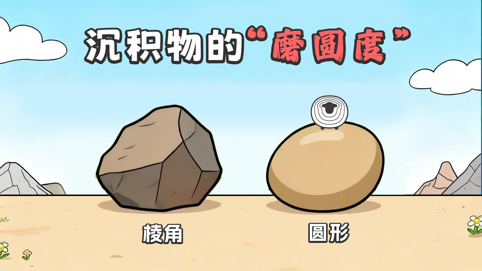 磨圆度，是山河湖海给每一块石头的勋章！【羊羊地理｜手绘动画138】