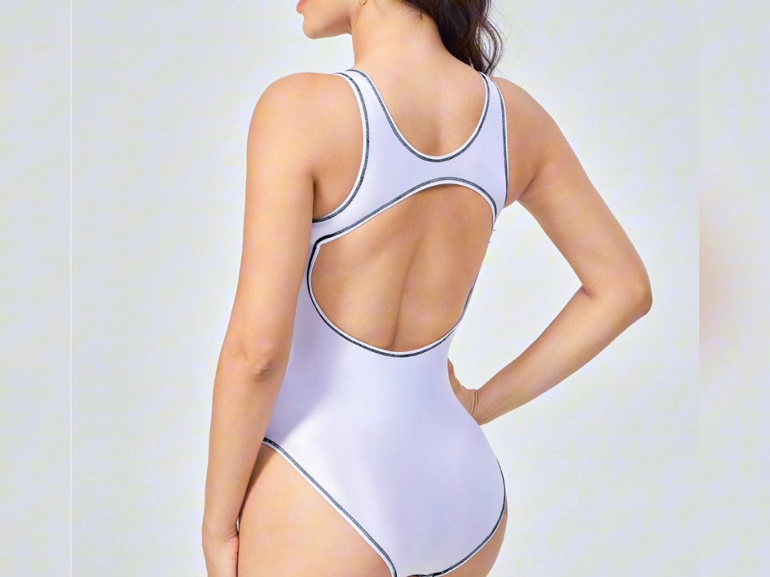 AMORESY Cosima Classic Backless Colorful Seam Spandex Yoga Netflix Vacation Swimsuit Leotard #figure sexy #fashion swimsuits #summer beach wear #attractive figure