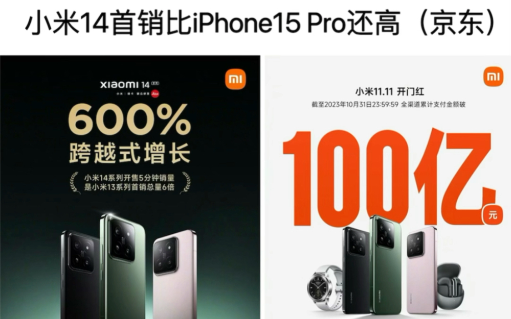 小米14首销销量比iPhone15 Pro还高
