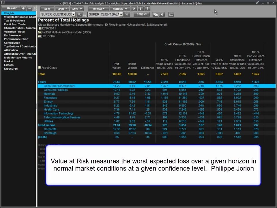 【FactSet】Risk Measures