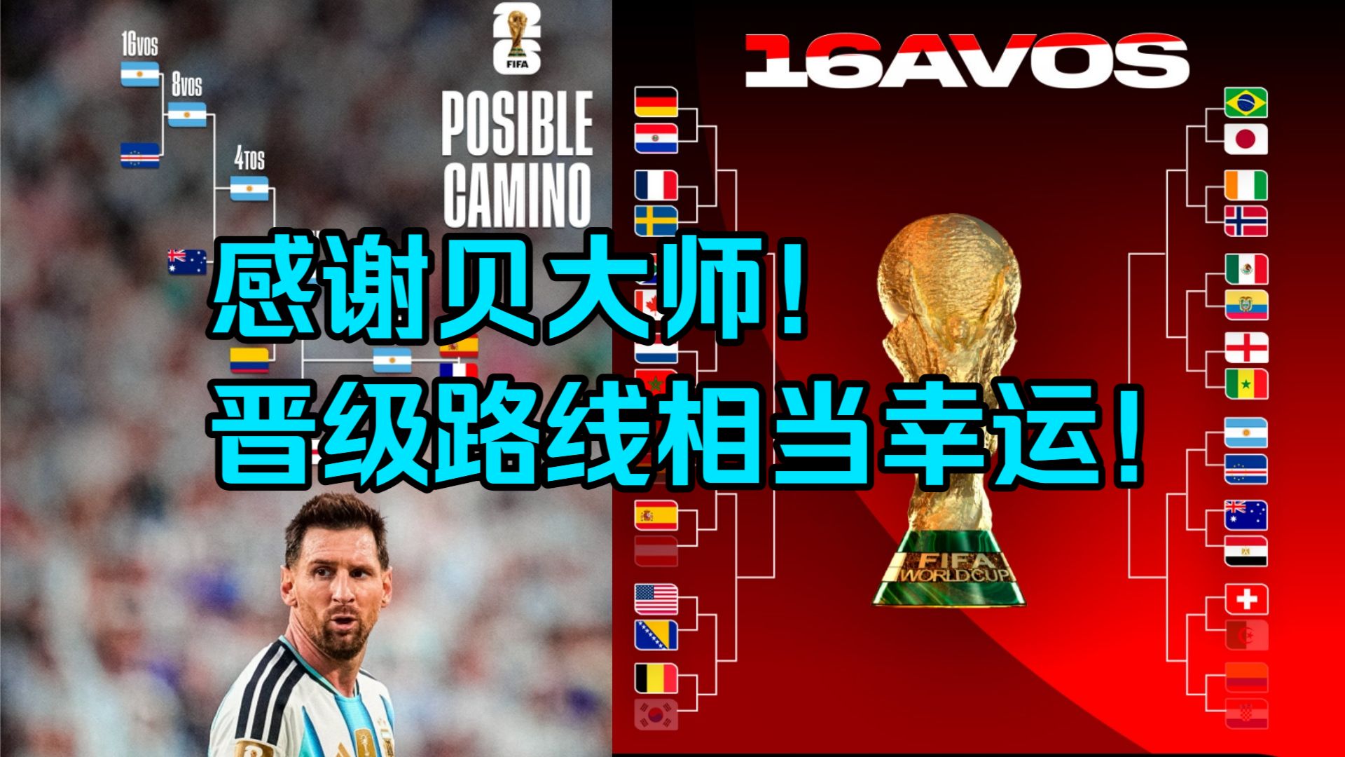 世界杯淘汰赛晋级路线分析！阿根廷拿到了最友好的晋级半区，感谢贝大师送佛得角出线！