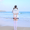 【MIKO酱ww】1080P海边泳装白丝少女带你清凉一夏
