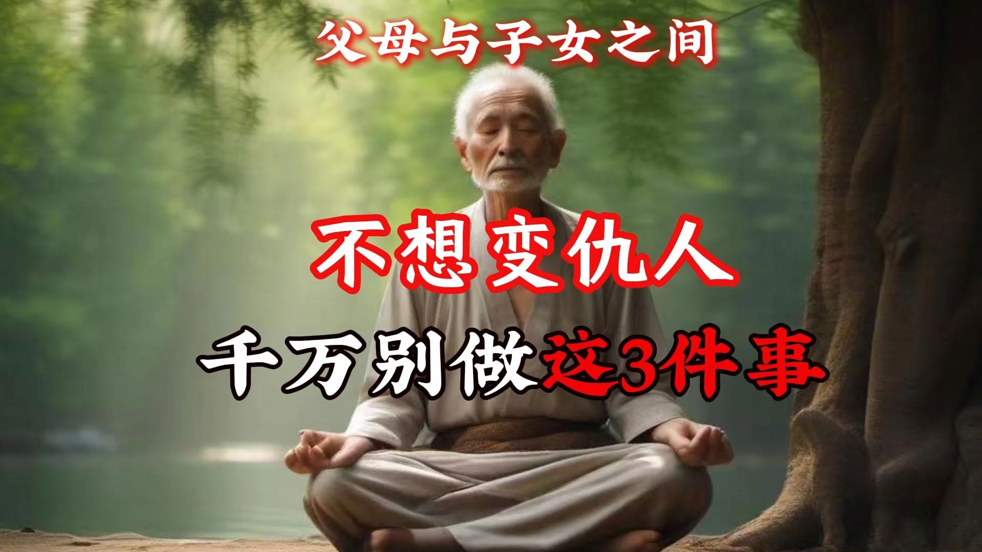 当子女长大不尊重你了，千万不要生气讲道理!父母子女不想变仇人，记住六个字，这三件事不要做。