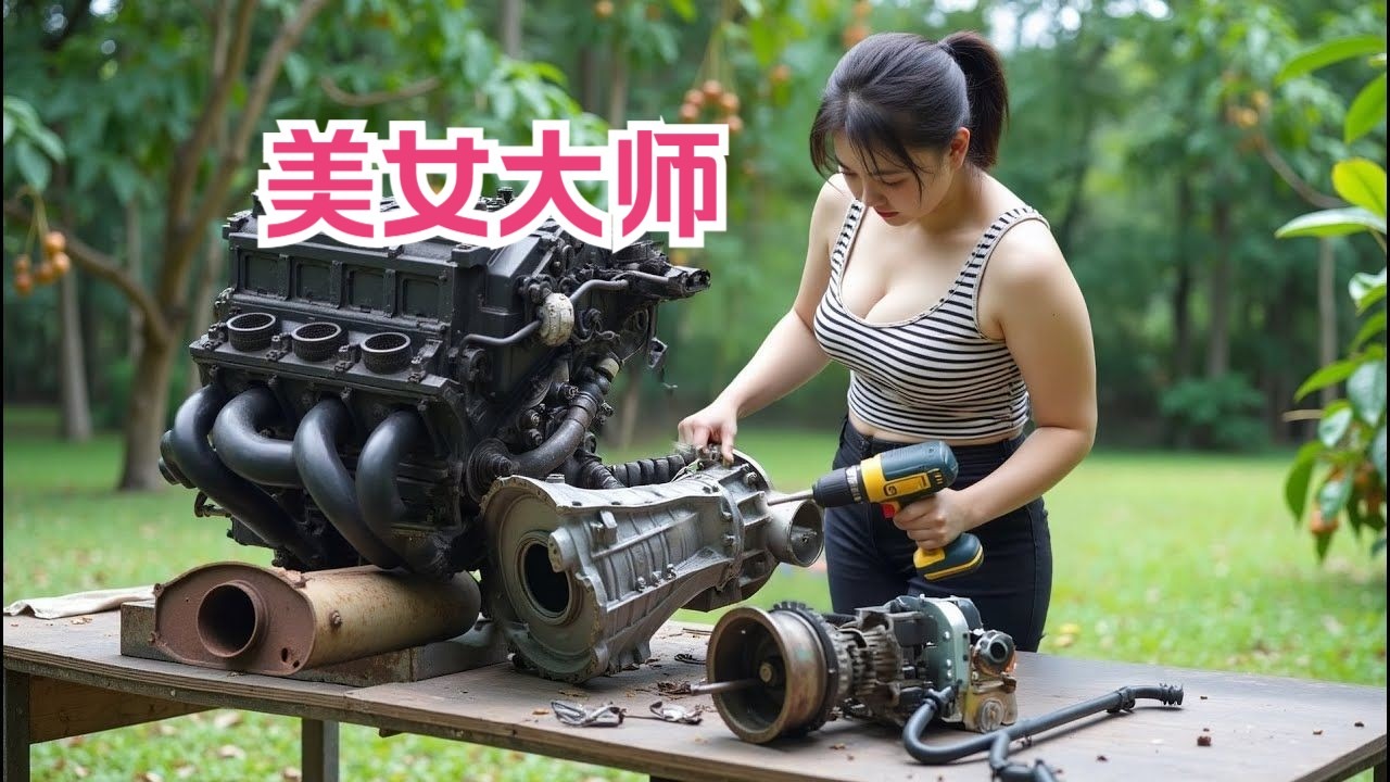 女孩修复30年前的发动机，技术一流