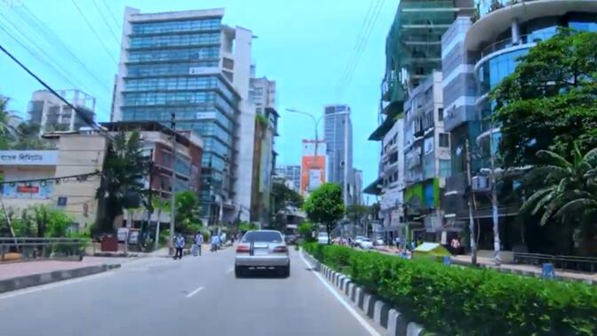 驾驶在孟加拉国首都达卡 - 孟加拉国街景 Dhaka City, Gulshan 2 - Banani | 4K Video | Raid Vlogs