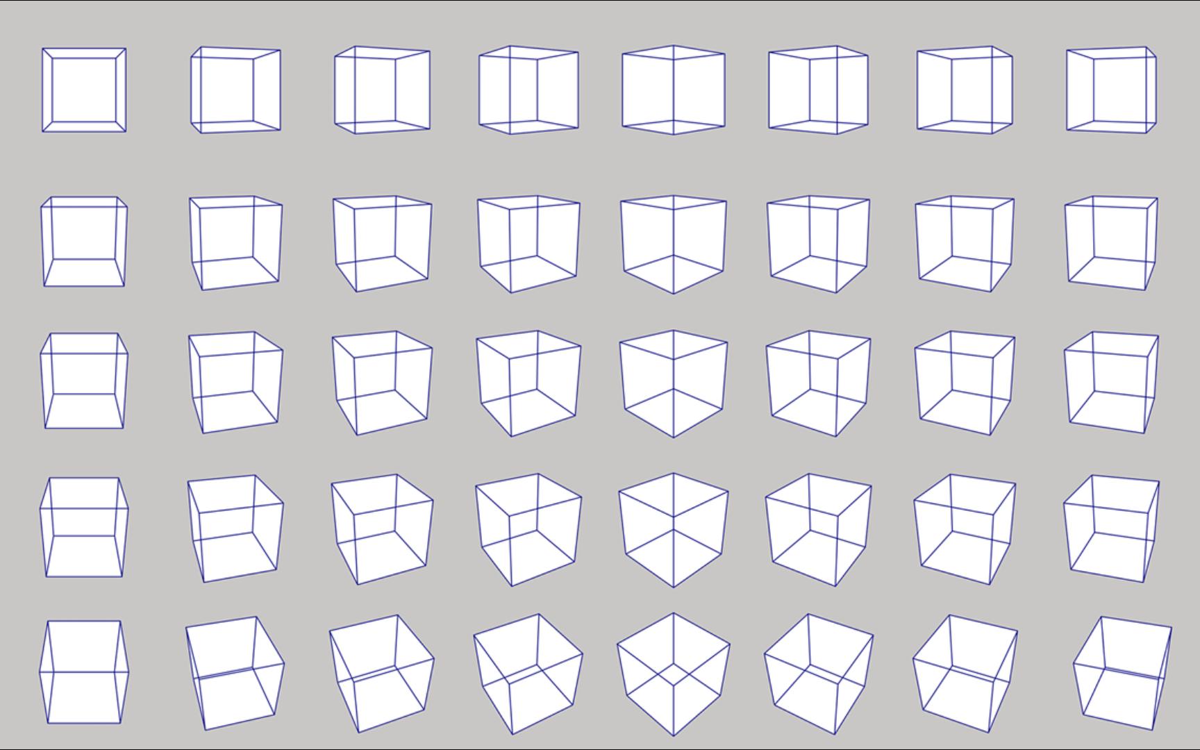 64个不同角度的正方体透视，动态自取