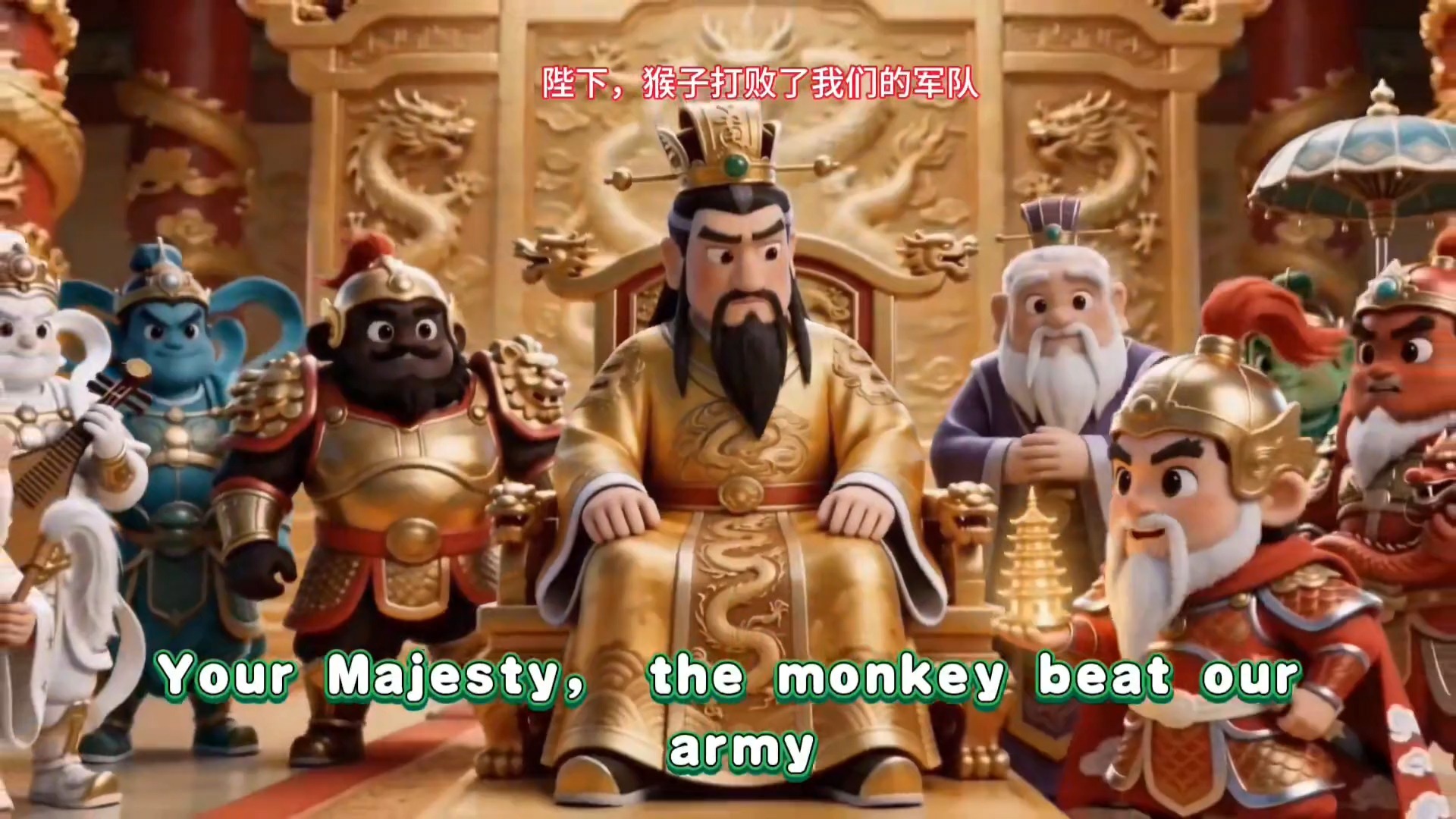 【英文磨耳朵】【西游记】第13集 AI动画片 英文版 中英文双语字幕