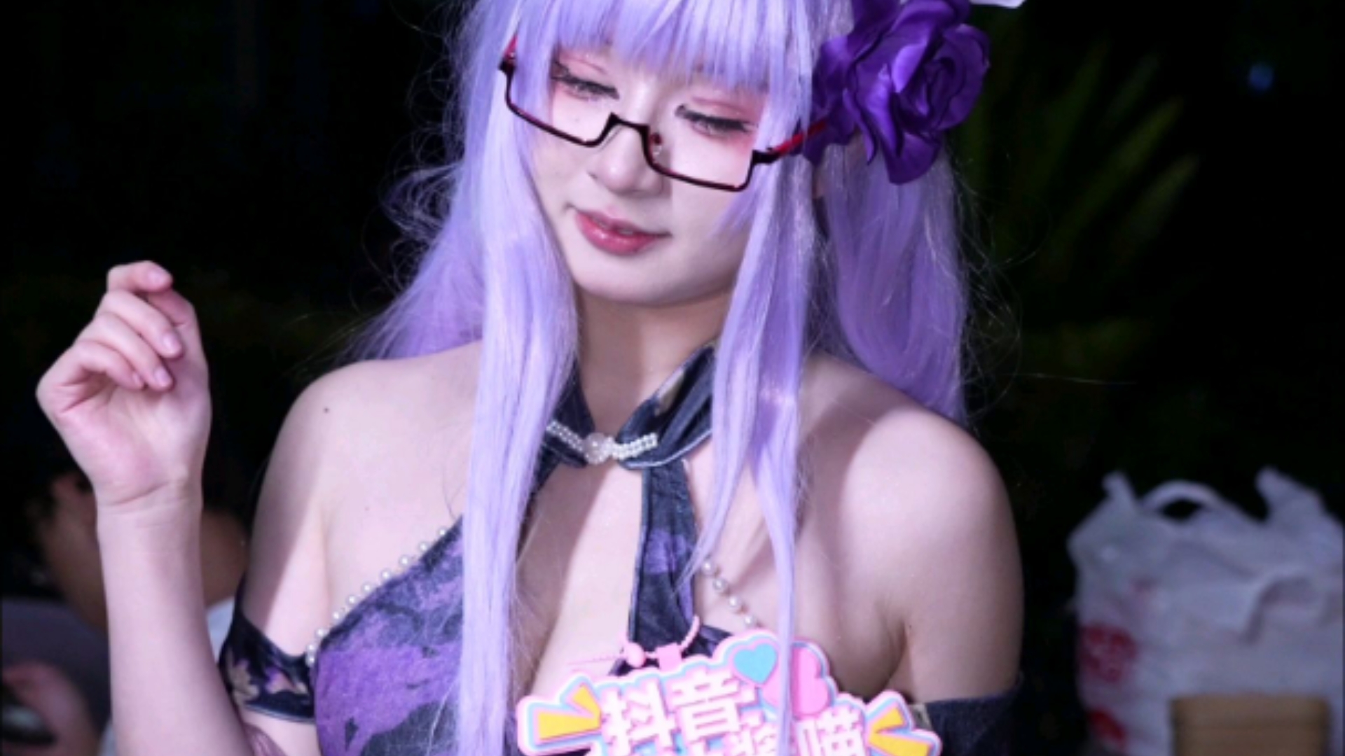 【Firen Cosplay】- Pink-Purple Hair, High-Slit Cheongsam with Thunder Motif - CN Dajia