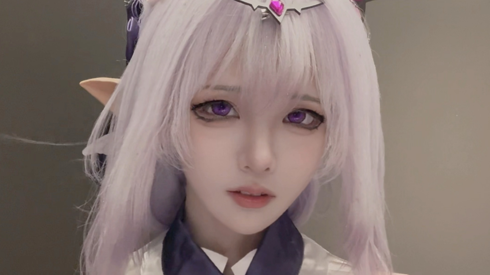 Half a pork chop on the floor.