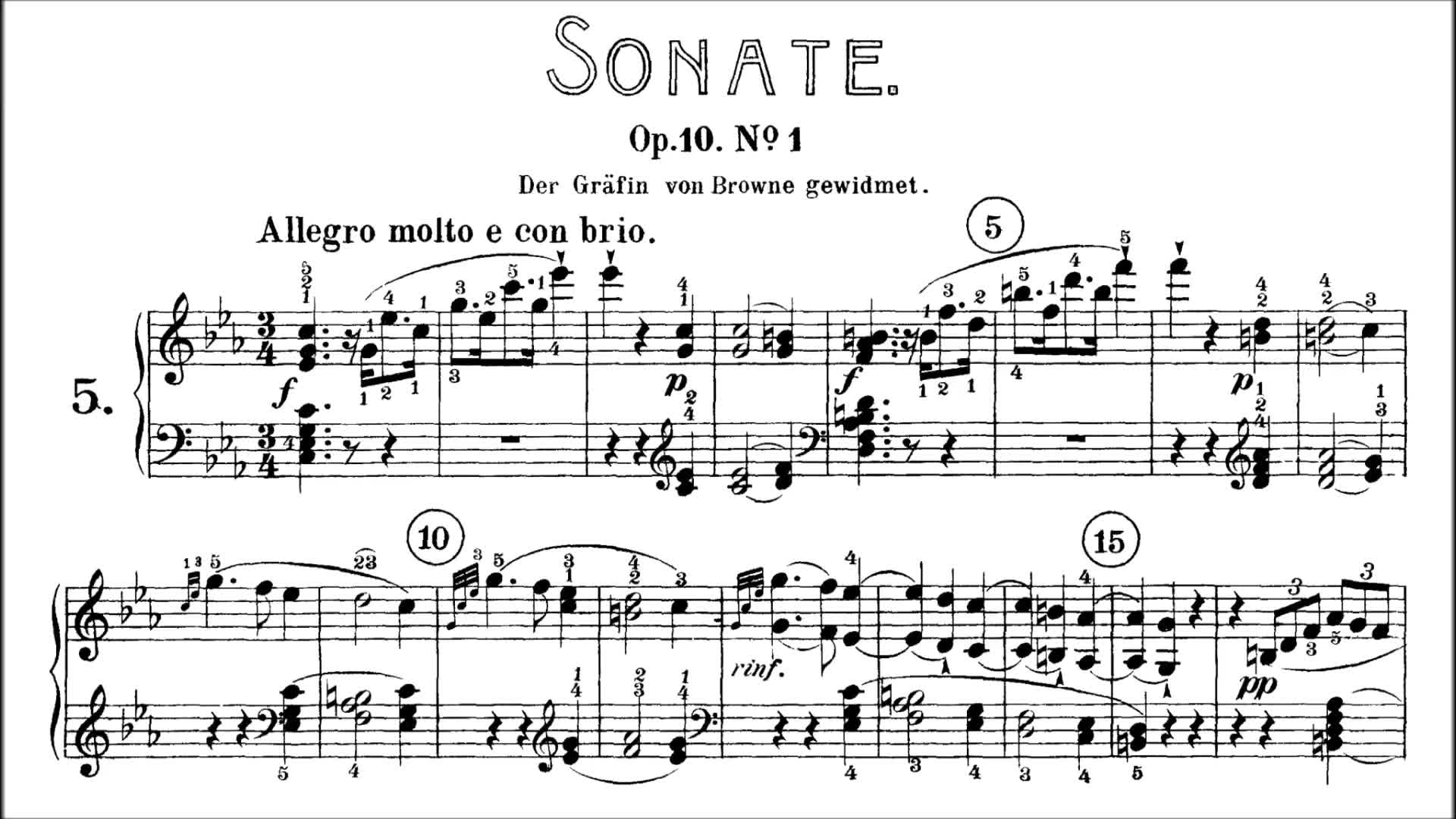贝多芬 c小调第五钢琴奏鸣曲   Beethoven Sonata No.5 in C Minor, Op.10 No.1