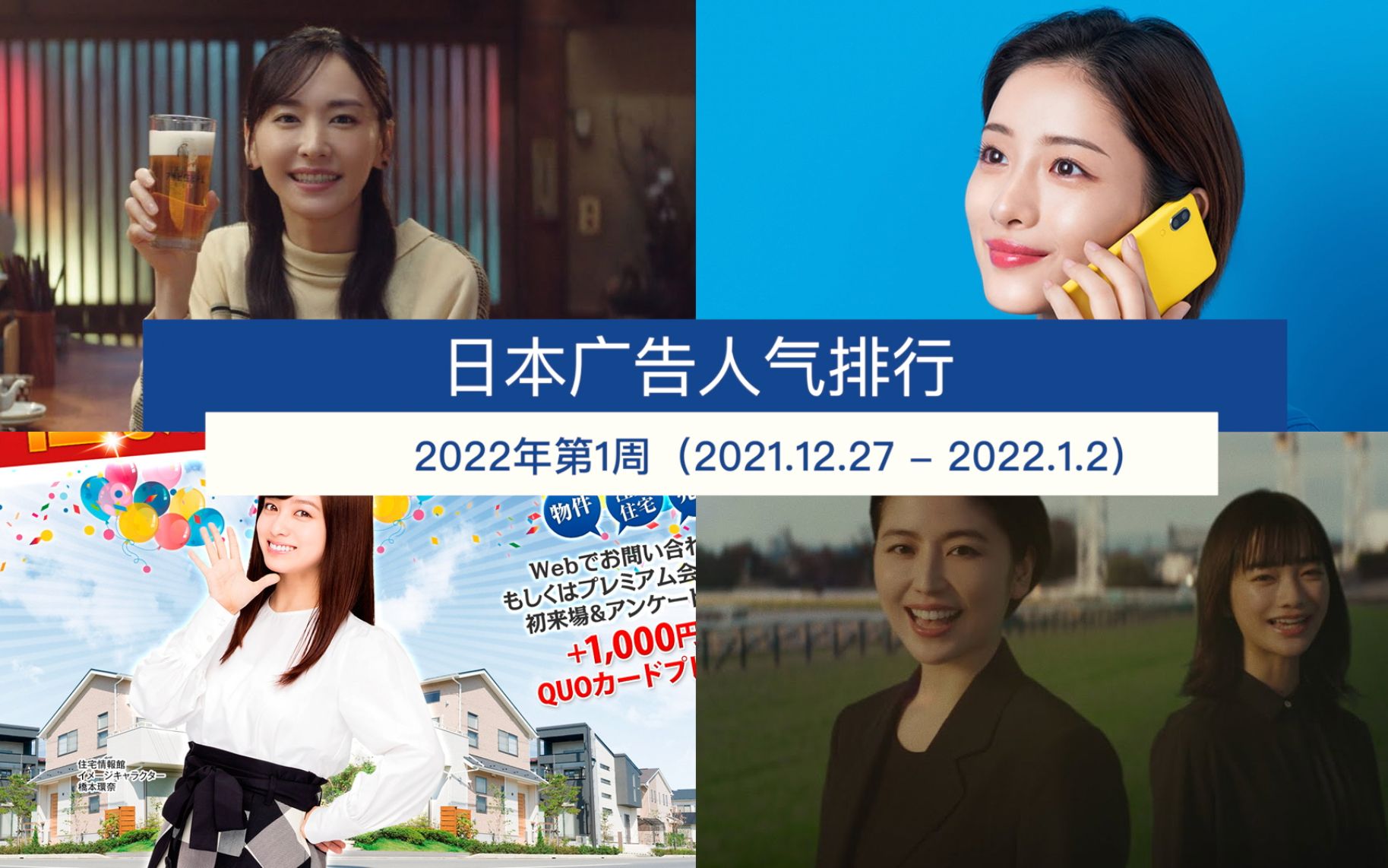 日本广告人气排行(2022年第1周 2021.12.27  2022.1.2)哔哩哔哩bilibili