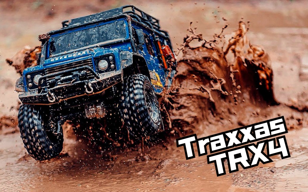 泥地越野原声traxxas遥控攀爬车trx4路虎卫士defender