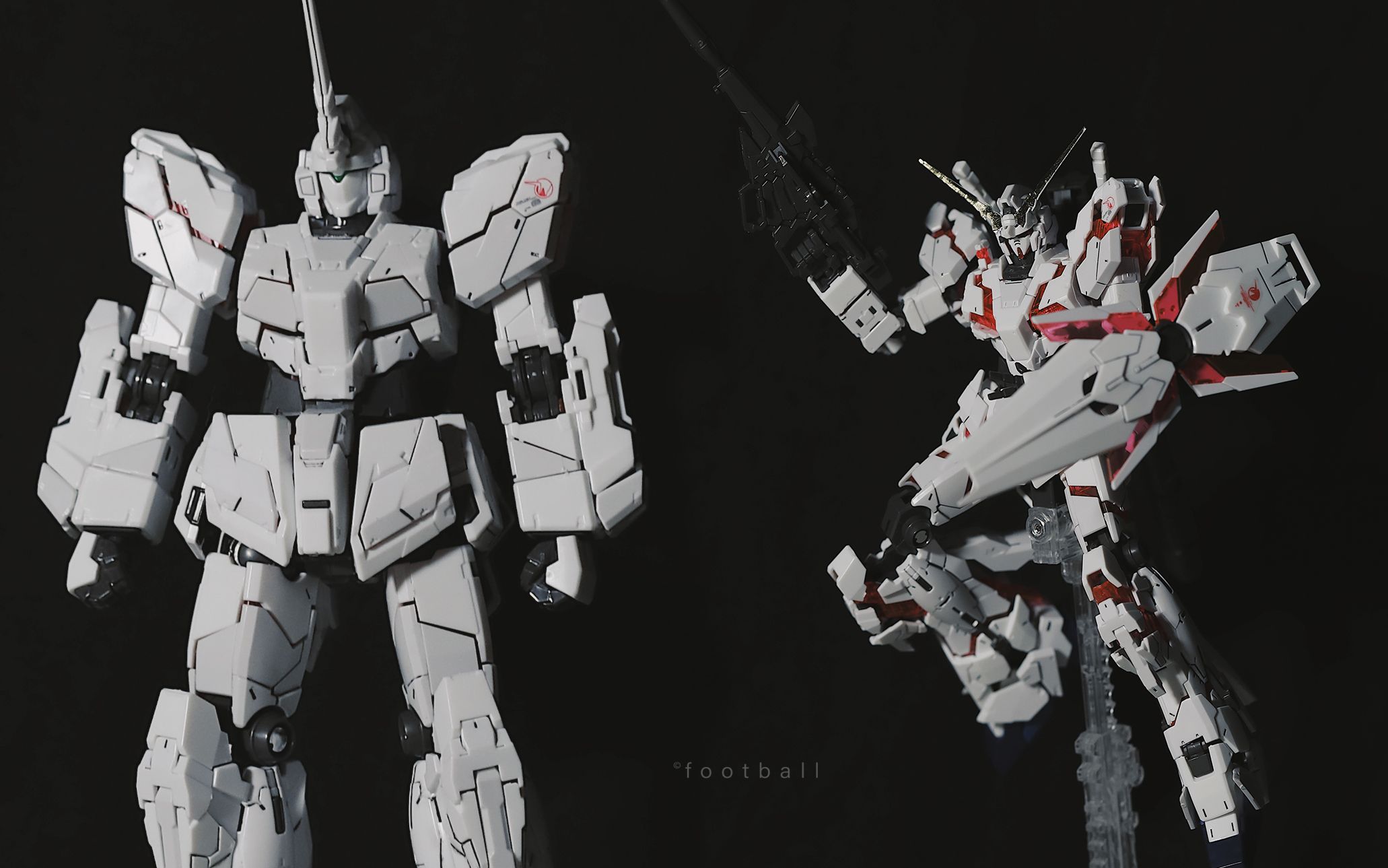 拼装素组rg独角兽拼装爆甲展示unicorn