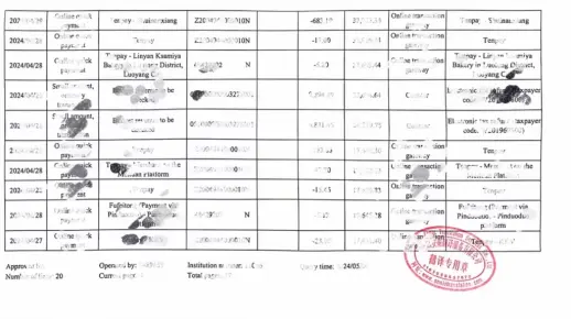 银行流水 中译英