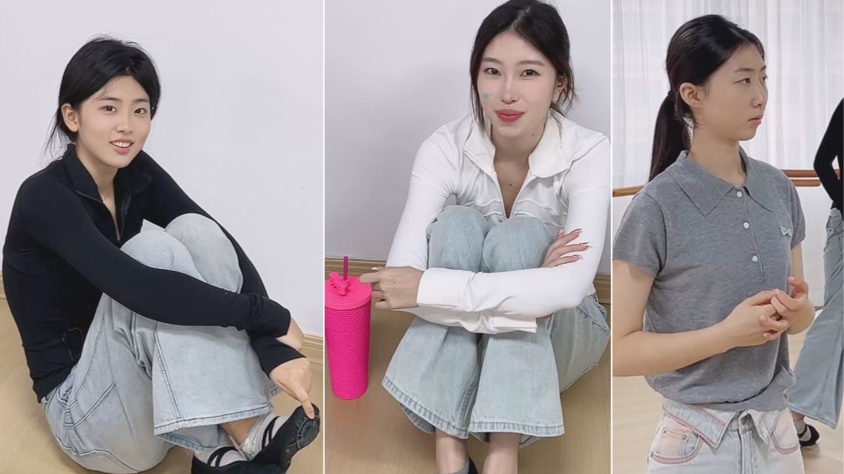 模特生穿上舞蹈鞋跳舞