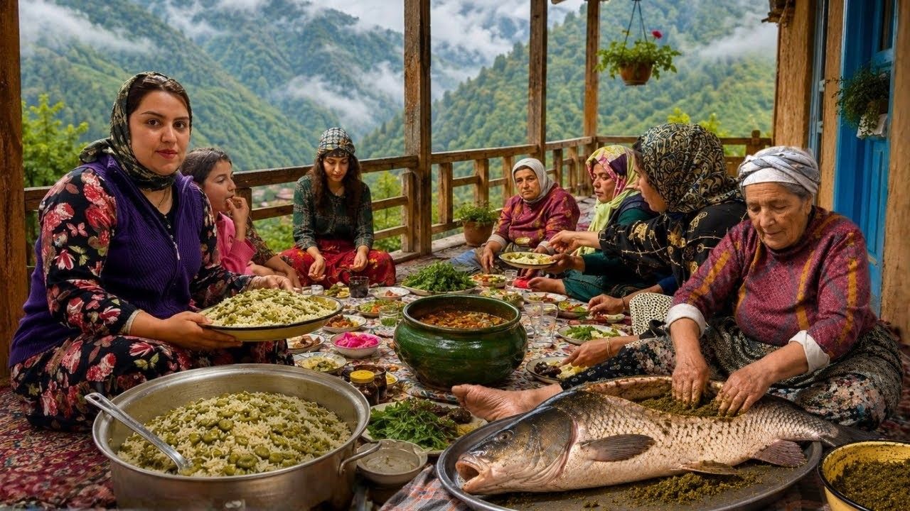 伊朗北部的乡村生活｜祖母的填鱼和农村农场的合唱