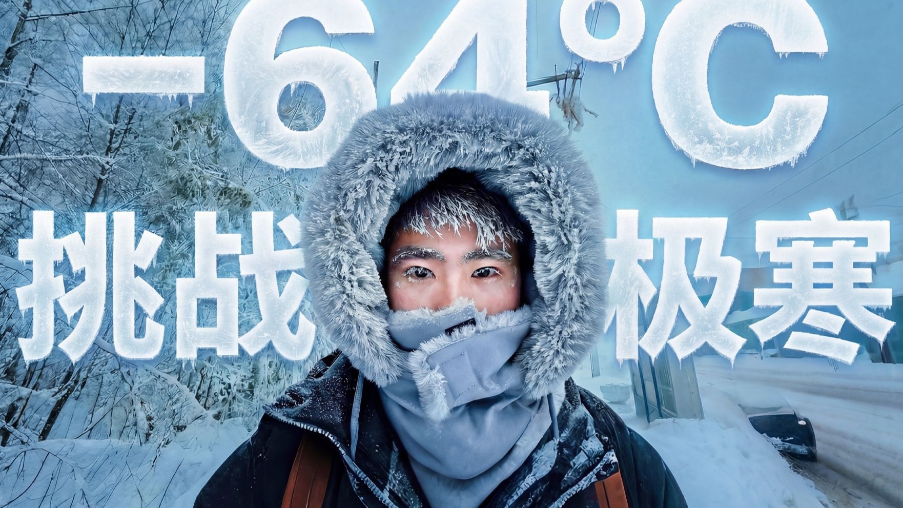 最低-64℃！挑战人类极限！我来到了世界最冷城市，呼吸都在结冰！【极寒挑战02】