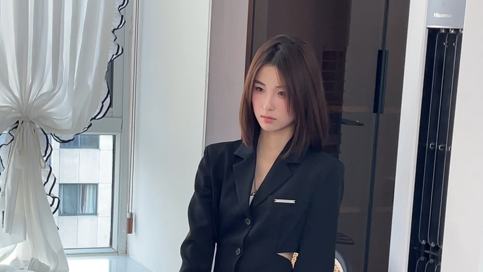 拍摄花絮089：黑色制服高跟鞋2