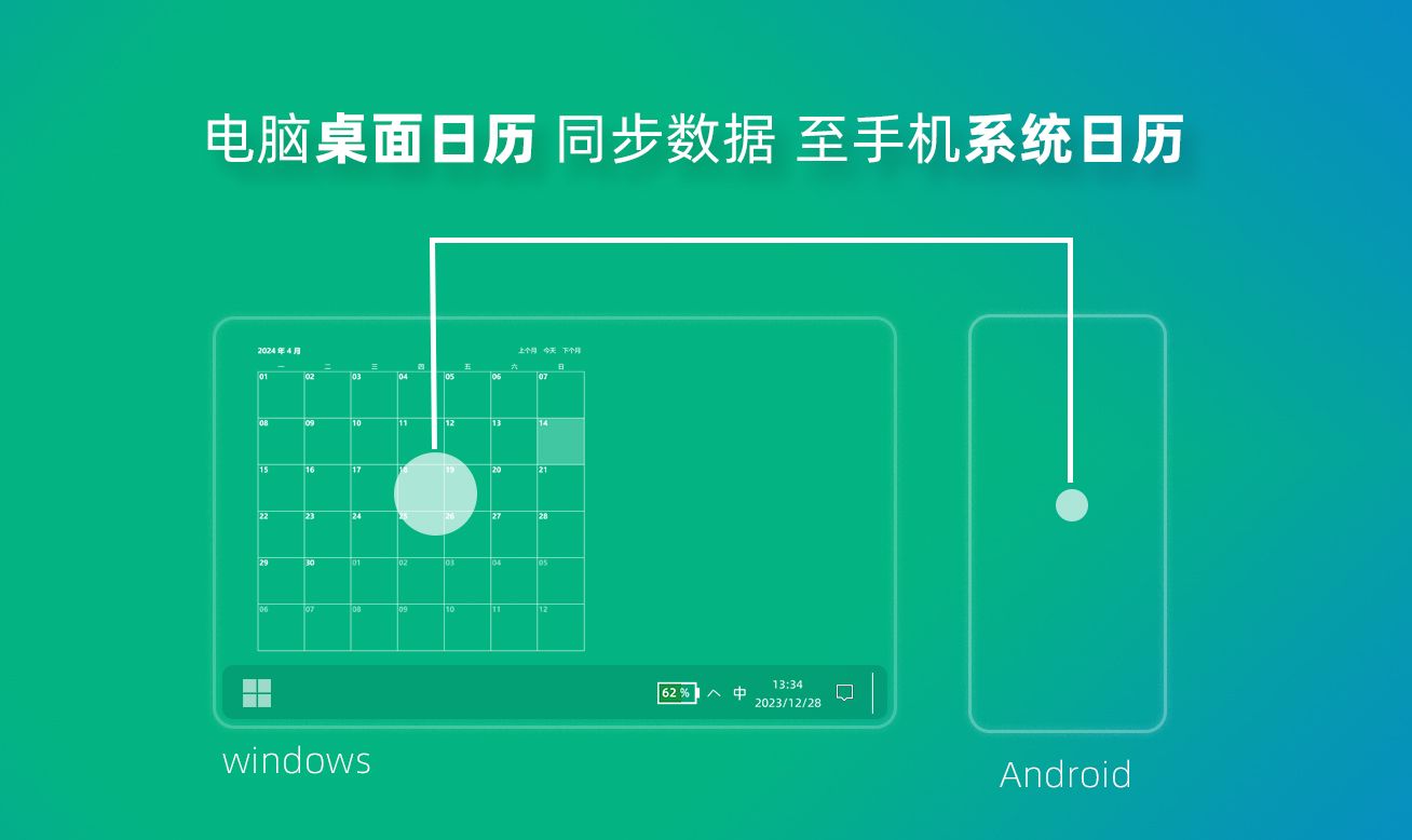 好看好用，电脑桌面日历同步事项至手机系统日历开发好啦 ~