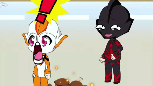 小贝利亚拿鞭炮吓唬小奥特曼