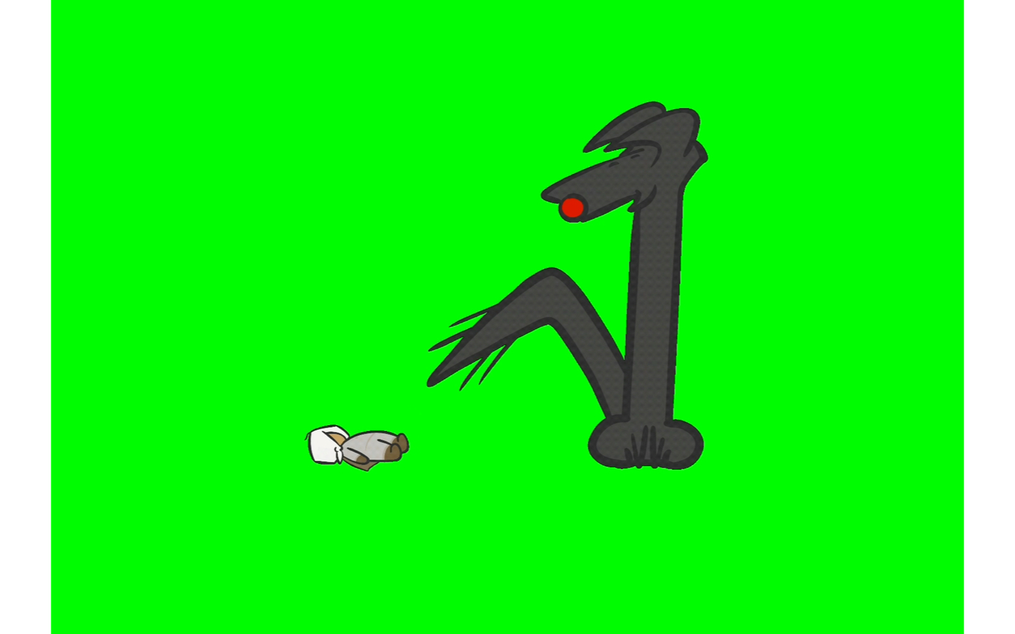 抽象冥龙正在戳戳萌新 绿幕素材