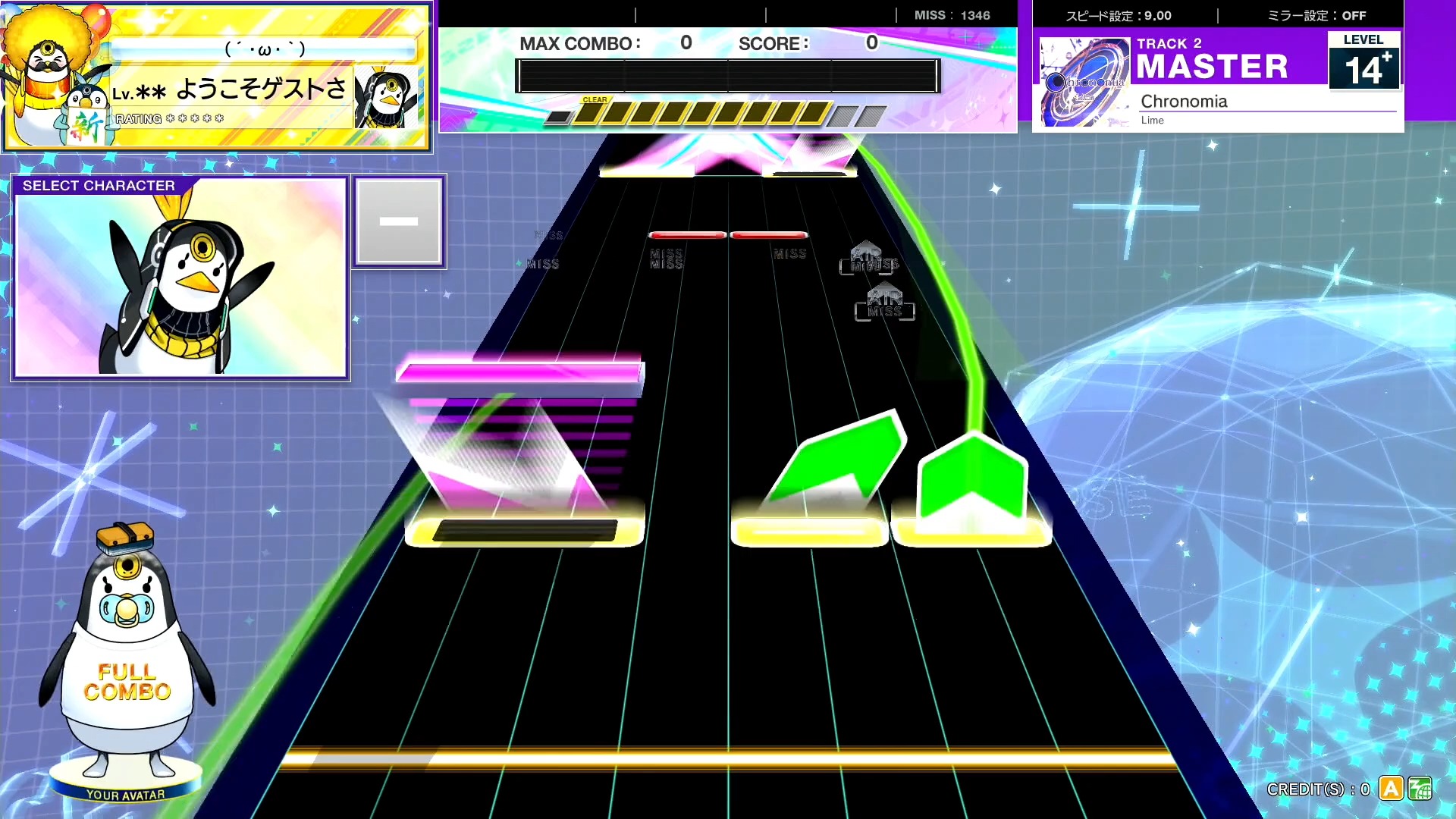 【CHUNITHM/中二节奏】谱面确认 Chronomia [MASTER 14+］(流速9.0)