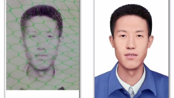 第一代身份证上老照片翻新，上色。