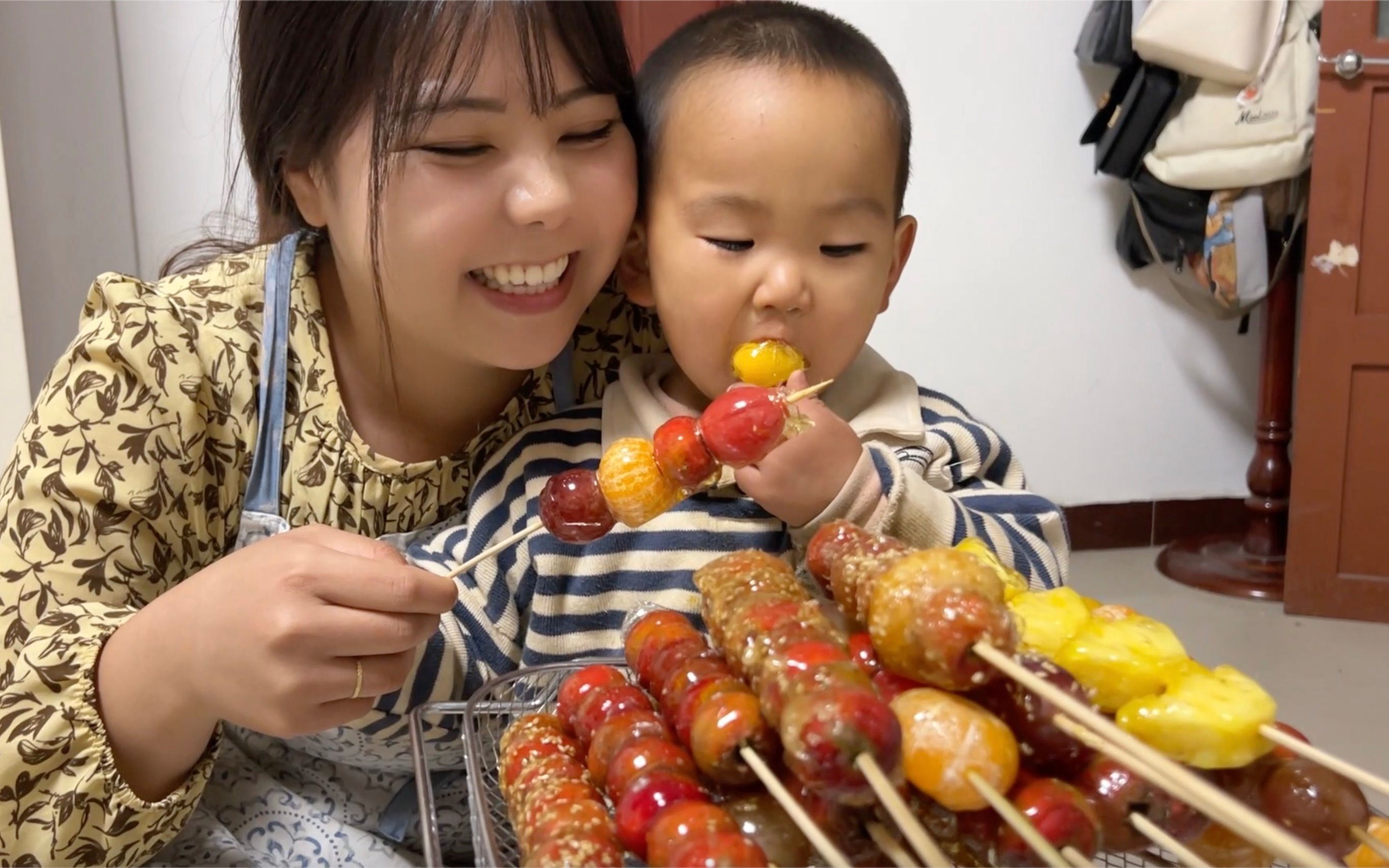 花三十块钱，买一盆水果，给日本媳妇实现糖葫芦自由！
