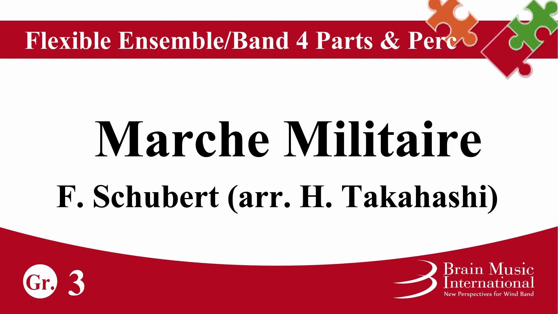 可编制乐队军队进行曲舒伯特Marche Militaire for 4 Parts  Perc by F. Schubert arr.  H.Takahashi_哔哩哔哩(゜-゜)つロ干杯~-bilibili