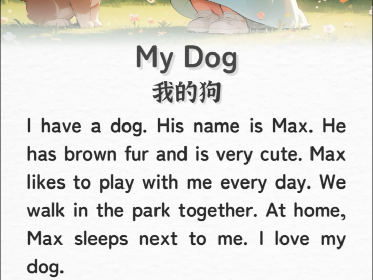 📚小学少儿每日英语晨读短文｜我的狗