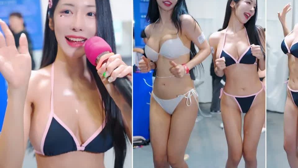 湾湾成人展 比基尼Fury元與juu和潤潤子三人共舞~最後有全員自介~TRE展台