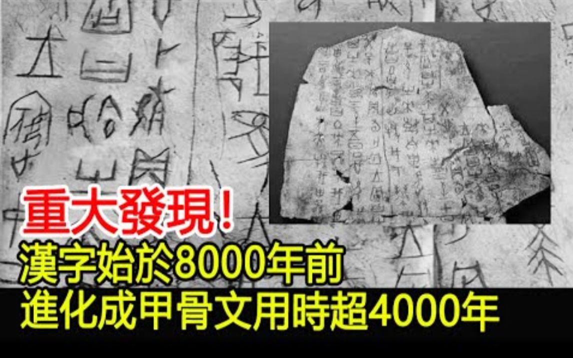 重大发现！汉字始于8000年前，进化成甲骨文用时超4000年