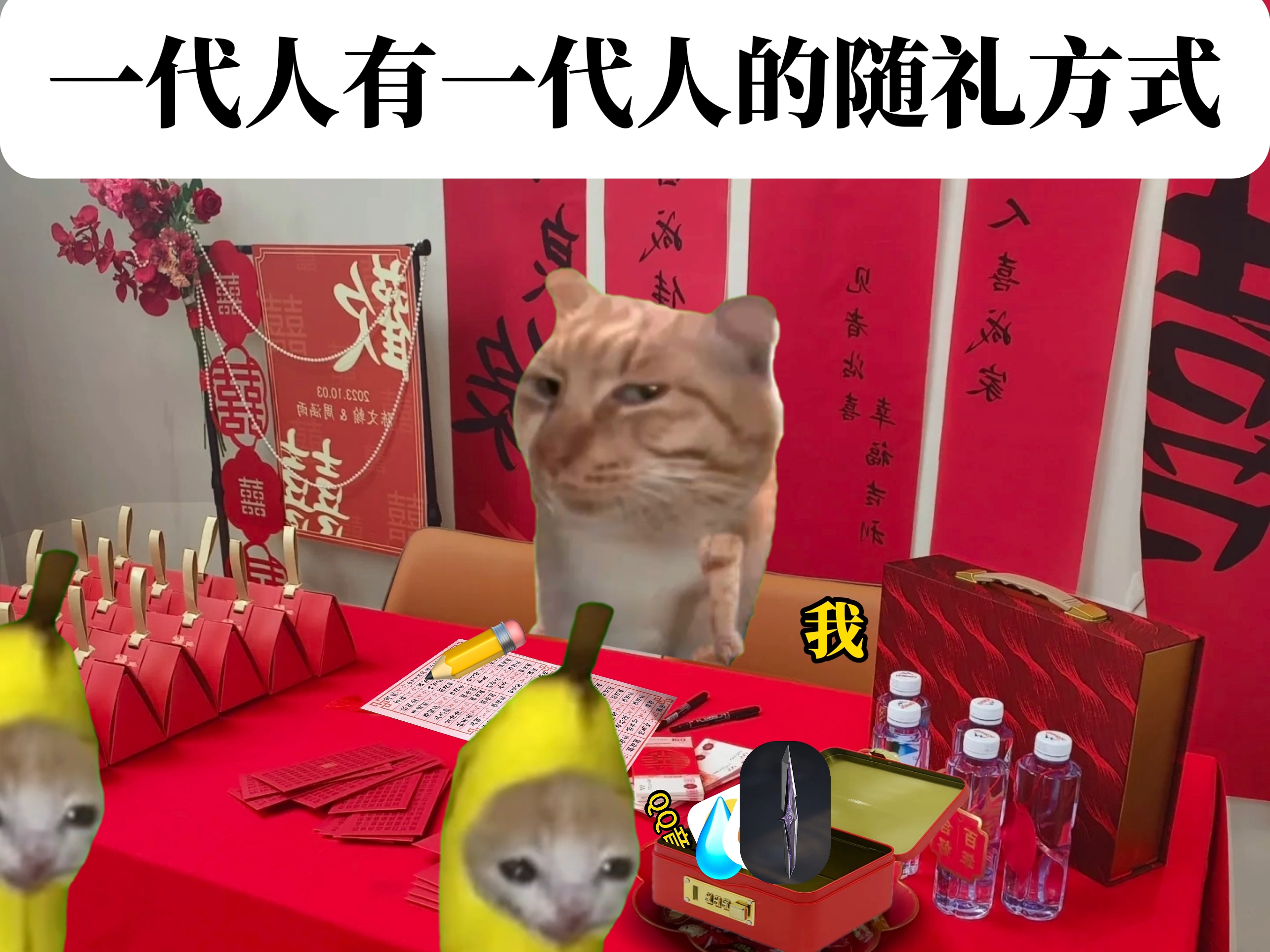 一代人有一代人的随礼方式 #猫meme #搞笑