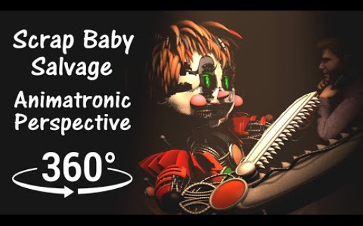 360°| FNAF 6 Scrap Baby Salvage - Animatronic Perspective [SFM] (VR Compatible)