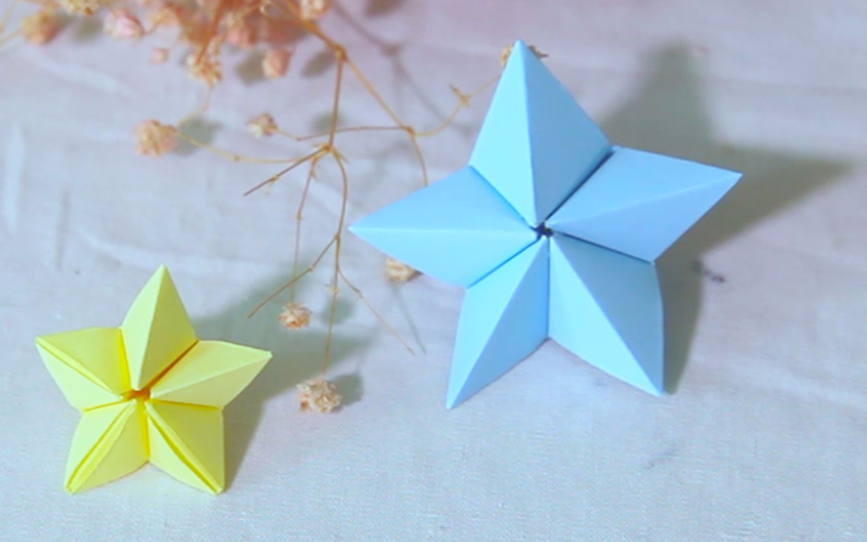 超简单拼接的彩纸五角星折叠教程 儿童学折纸╭★肉丁网
