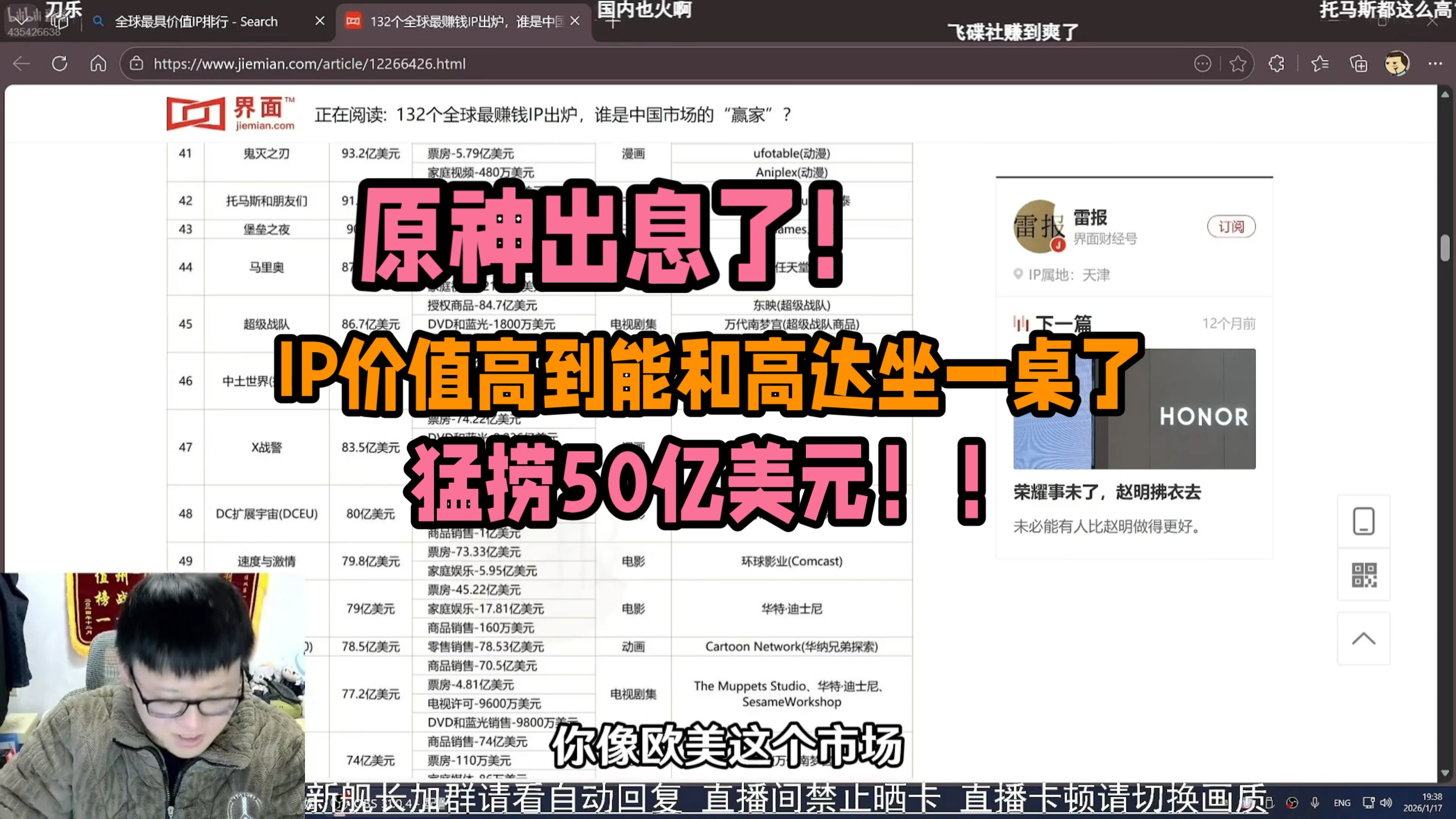 克苟看全球热门IP排行榜：我原出息了！猛赚50亿美元！IP价值都能和高达坐一桌了！IP火到海外靠的不是口号！而是正儿八经的精心打磨！-coser喵-coser美图-coser聚集地