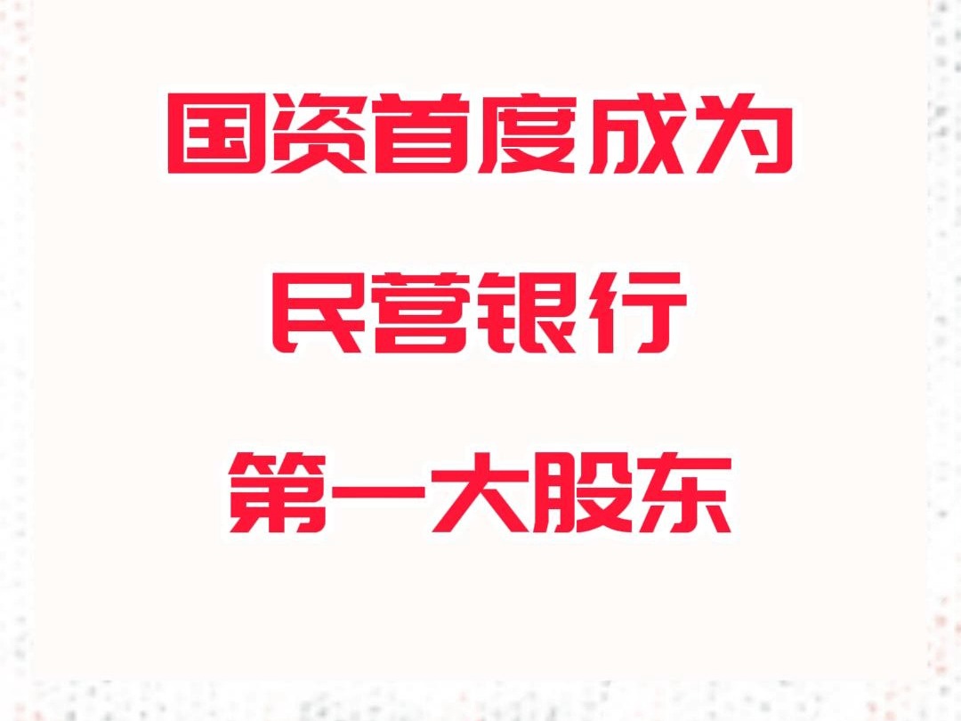 国资首度成为民营银行第一大股东哔哩哔哩bilibili