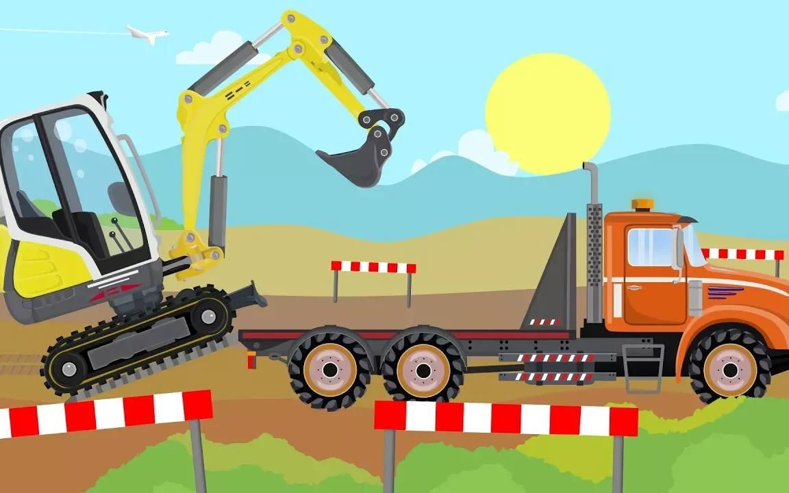 挖掘机组装动画&抓捕恐龙行动#淘气宝宝立刻安静下来的哄娃神器#挖掘机&工程车儿童动画