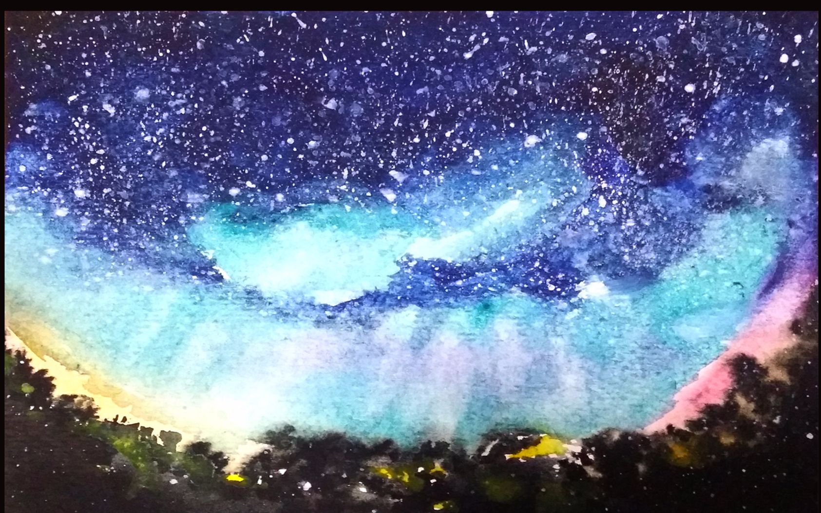 清新水彩画 手绘星空 - 堆糖，美图壁纸兴趣社区
