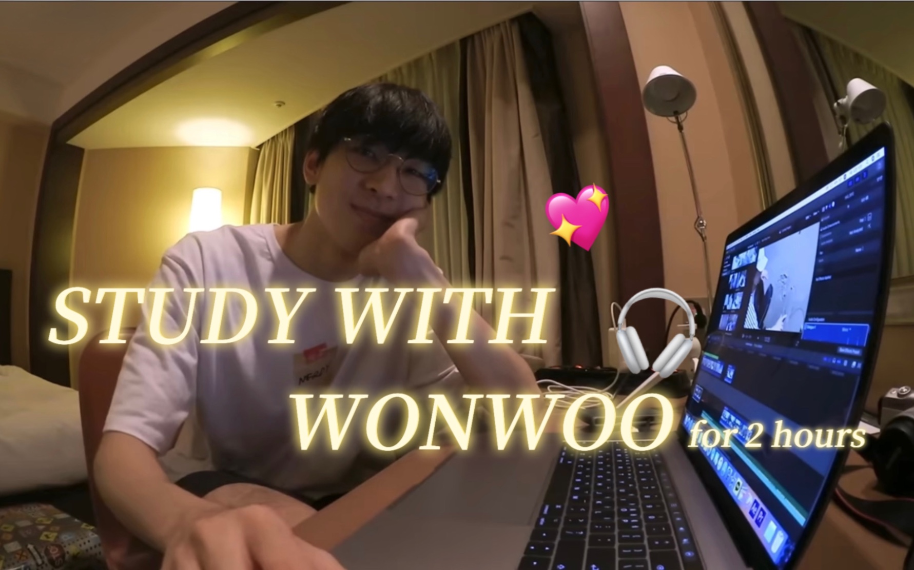 【全圆佑】Study with Wonwoo | seventeen钢琴曲+雨声背景音 | 2小时番茄钟 | 沉浸式自习室 | 陪伴学习工作