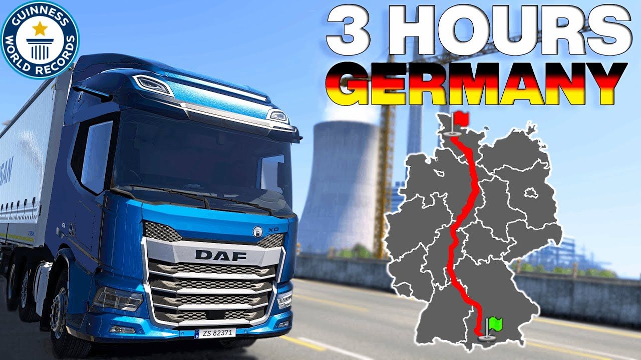 3小时穿越真实比例德国地图 欧洲卡车模拟2