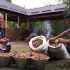 农村简单生活美食，为客人准备的卷饼，自家收获榛子制作榛子酱