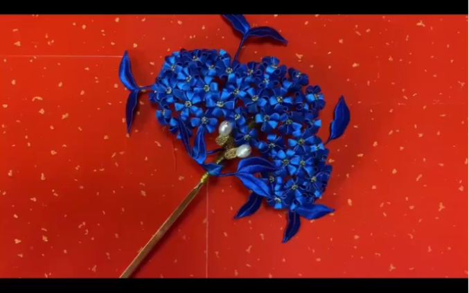 缠花教程仿故宫文物点翠簪一支有点费手的缠花簪子