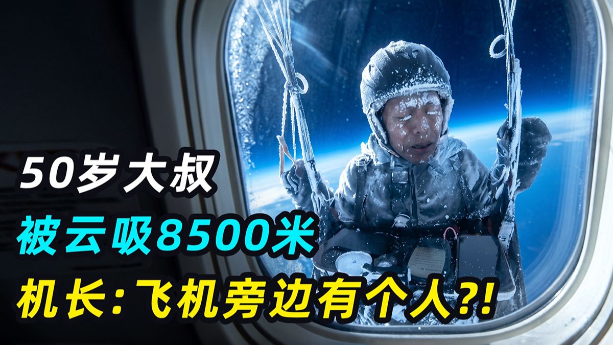 大叔被卷入8589米高空，飞机从他身边划过，网友：被迫创造世界记录第一人