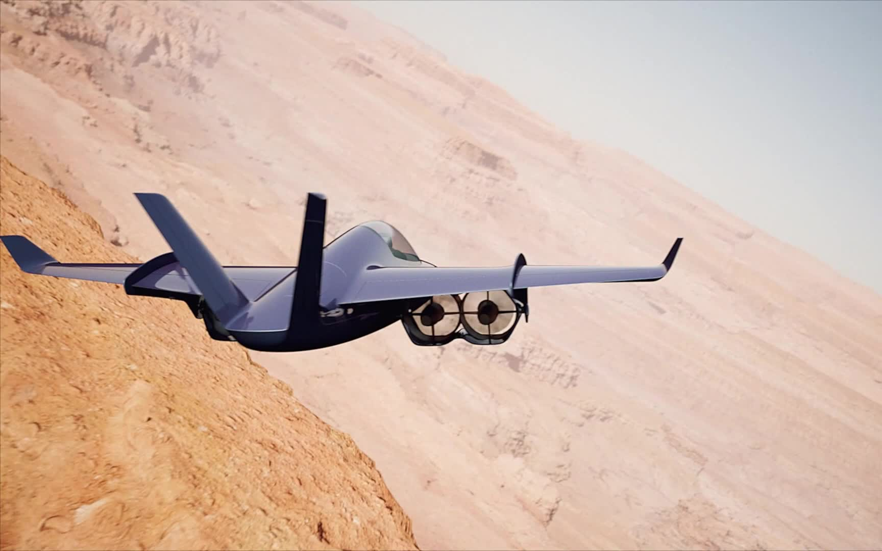 Manta ANN2 eVSTOL飞行演示动画，ANN2 为混合电动飞机，具备垂直起降和短距起降能力。