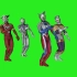 四个奥特曼一起跳舞的视频资源绿幕素材