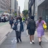 在美国纽约街头散步漫步